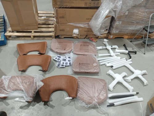 4pk modern upholstered faux leather armless dining chairs - 18" x 23" - brown image 3