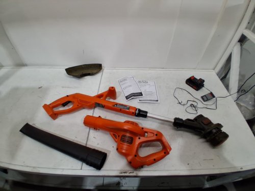 BLACK+DECKER 2-in-1 STRING TRIMMER/EDGER AND SWEEPER/BLOWER - 10" - 20V MAX LITHIUM BATTERY WITH CHARGER - BLACK/ORANGE (MODEL: LCC222) image 4