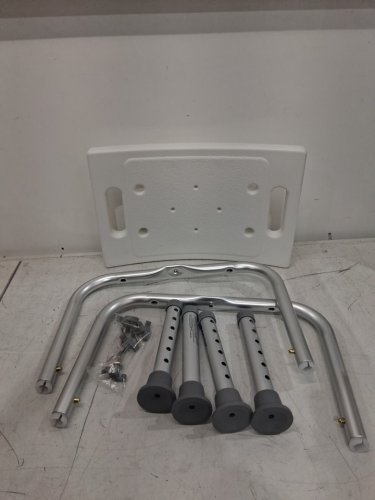 SHOWER BATH CHAIR WITH ADJUSTABLE HEIGHT - 14.2" - 19" - WHITE/SILVER (MODEL: 202D) image 2