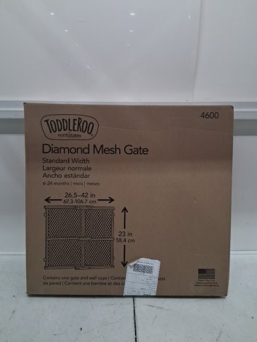 toddleroo by North States Diamond Mesh safety Gate - 26.5" - 42" x 23" - wood (model: 4600) image 2