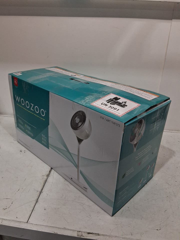 Woozoo 360° Pedestal 12-SPEED Air Circulator - ADJUSTABLE HEIGHT 21" - 40" - WHITE (Model: STF-360DC/1747373) image 2