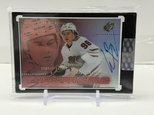 SIGNED CONNOR BEDARD - UPPER DECK SP AUTHENTIC 2025-26 SP XTREME CHICAGO BLACKHAWKS CLEAR CUT CARD (SX-CB) image 3
