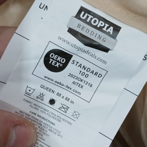 UTOPIA BEDDING Box Stitched Down Alternative Comforter - QUEEN -  BEIGE - (MODEL:UB1451) image 3