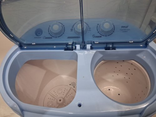 PYLE PURE CLEAN 2-IN-1PORTABLE WASHING MACHINE WITH WASHER & DRYER - 7.7LBS / 3.3LBS CAP - WHITE/BLUE (MODEL: PUCWM22) image 6