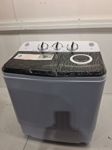 COSTWAY PORTABLE COMPACT TWIN TUB WASHING MACHINE - 17.6LBS CAPACITY - GREY/WHITE - (MODEL: FP11145US-DK) image 3