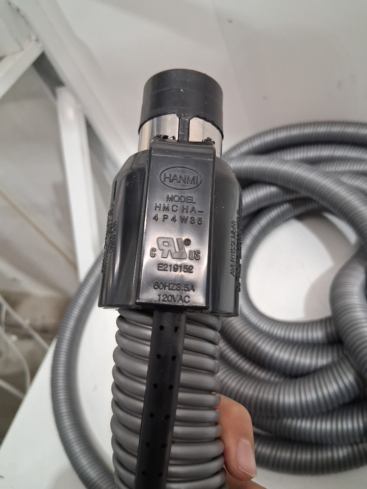 HANMI CENTRAL VACUUM ELECTRIC HOSE - 35FT - 24V TO 110v - BLACK (MODEL: HMCHA-4P4W35) image 6