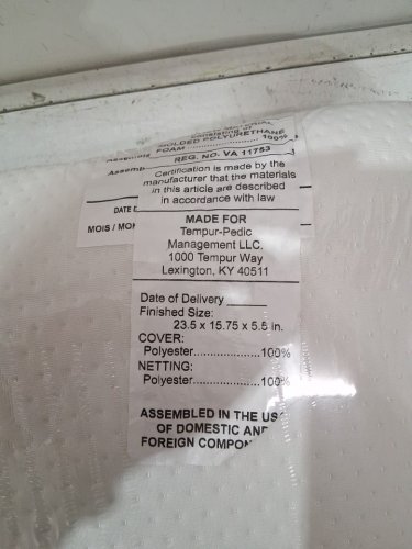 TEMPUR-PEDIC TEMPUR-SYMPHONY MEMORY FOAM BED PILLOW - STANDARD - 23.5" x 15.75" x 5.5"- WHITE (MODEL: 15390515P) image 4