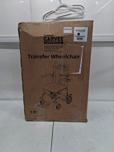 Garvee Lightweight Portable Folding Transport Wheelchair - 220LBS Capacity / 15.7" Seat - Orange / Black (Model: HQ-0-E0-BSPB-SIGJ) image 2