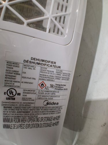 Midea Energy Star Certified EasyDry Dehumidifier - 50 Pints/Day, 4500SQ.FT - White (Model: MAD50P1AWS) image 7