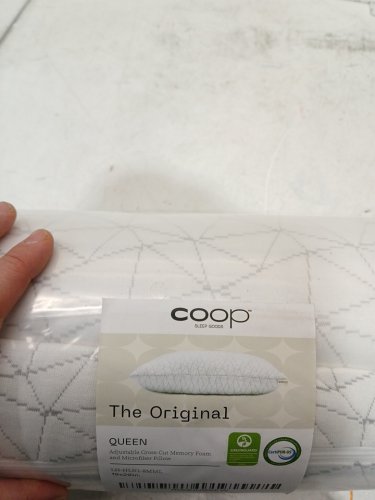 COOP HOME GOODS ORIGINAL CROSS CUT MEMORY FOAM LOFT PILLOW - QUEEN, 19" x 29" - WHITE image 3