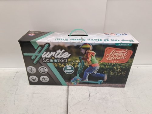 HURTLE SCOOTKID SIT-OR-STAND SCOOTER WITH LIGHT UP WHEELS - 132LBS CAPACITY - teal (MODEL#: HURFS86TB) image 3