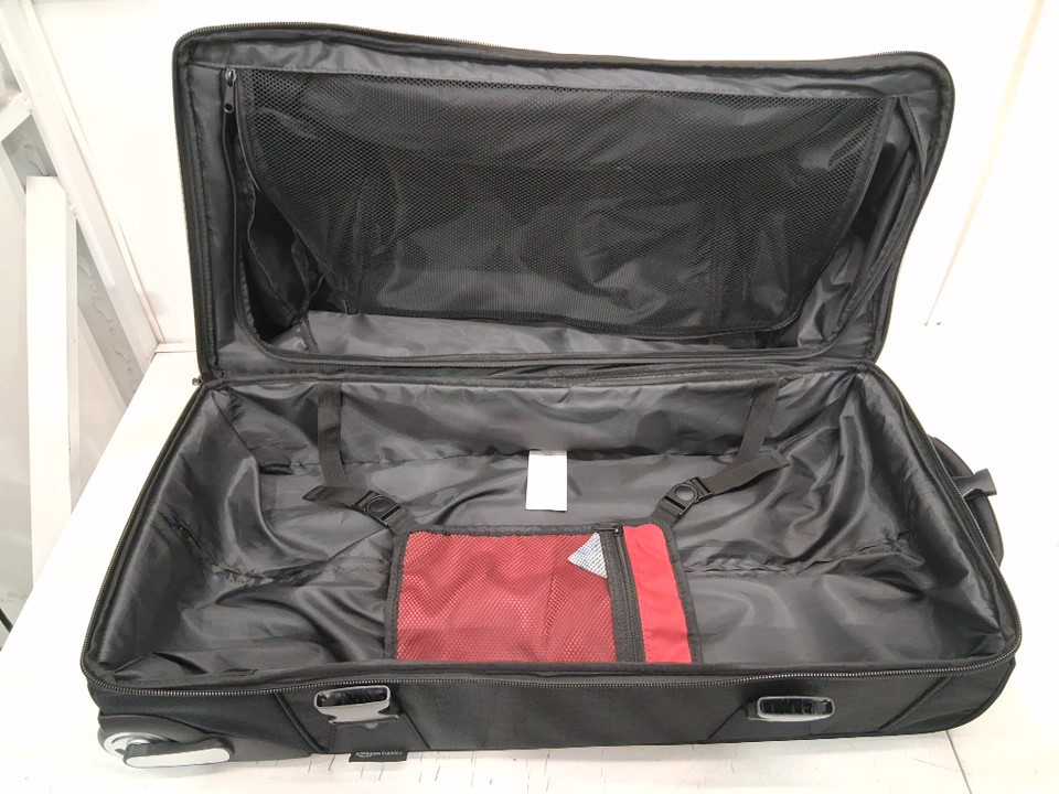 AMAZON BASICS RIPSTOP ROLLING TRAVEL LUGGAGE DUFFLE BAG WITH WHEELS - 30" - BLACK/GREY - (MODEL: B06ZY791T4) image 4