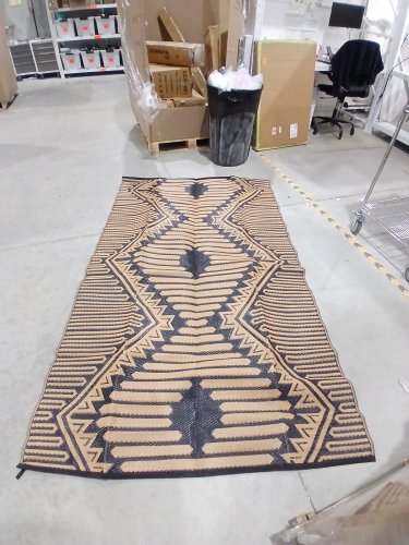 RESARE boho outdoor rug - 8ft x 5ft - brown/black image 3