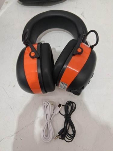 Prohear Bluetooth Radio Hearing Protection Headphones - 31SNR Noise Reduction / 50 Hour Battery - Black / Orange (Model:  Em033) image 4