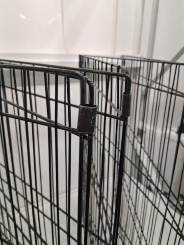 8 panel foldable indoor & outdoor dog playpen with 24" top cover and bottom pad - black, (model: BSL6161-3) image 4