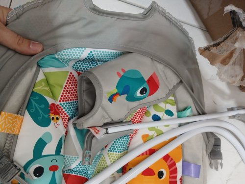 BRIGHT STARTS BABY BOUNCER SOOTHING VIBRATIONS INFANT SEAT - TAGGIES, MUSIC, REMOVABLE-TOY BAR - 0-6 MONTHS UP TO 20 LBS - TOUCAN TANGO (MODEL: ‎10589-ES) image 4