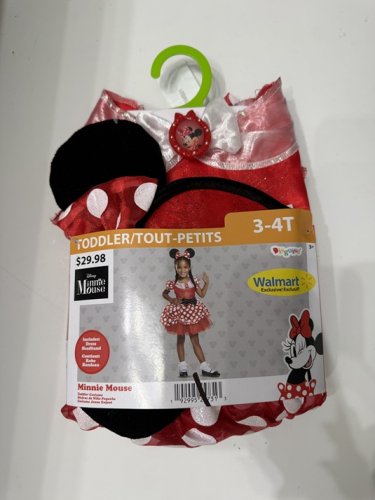 2PC TODDLER MINNIE MOUSE TODDLER CHILD COSTUME - 3-4T - RED/WHITE/BLACK image 2
