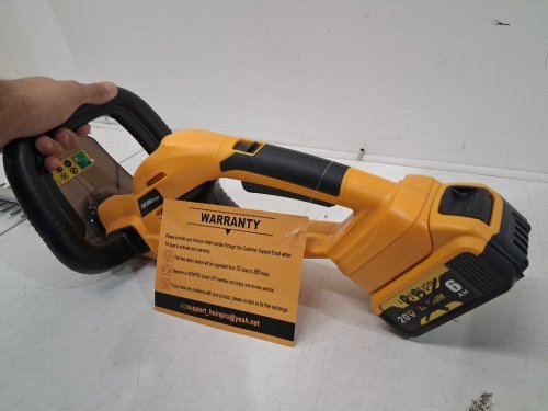HEINPRO CORDLESS HEDGE TRIMMER *TOOL ONLY* - COMPATIBLE WITH DEWALT 20V MAX BATTERY - 22" BLADE - YELLOW/BLACK (MODEL: HP-2052TT) image 3
