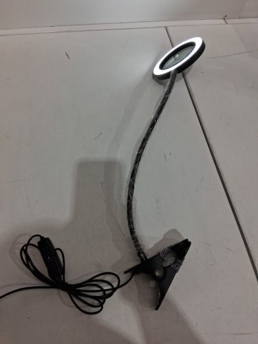 Magnifying led desk Light lamp with clamp and rotatable arm and adjustable brightness - 3000-5500k - 5-7w -warm white/black image 3