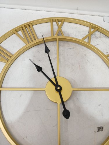 Metal Analog Classic Numeral Wall Clock - 24" - gold image 4
