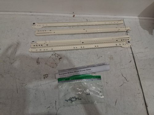 2PK liberty hardware roller slides & soft closing ball bearing Bottom Mount Drawer Slides - 18" - 50lb capacity - white - (model: d68818c-w-ts) image 3