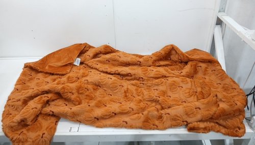 ashford home Halloween pumpkin Faux Fur Throw Blanket - 60" x 70" - Orange image 3