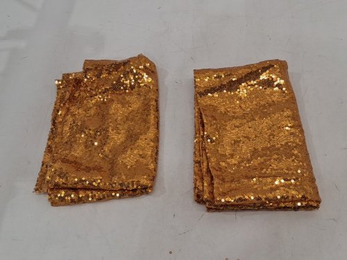 2Pk Gold Sequin Table Runner - 12" x 72", decorative Glitter Table Runner - gold image 3