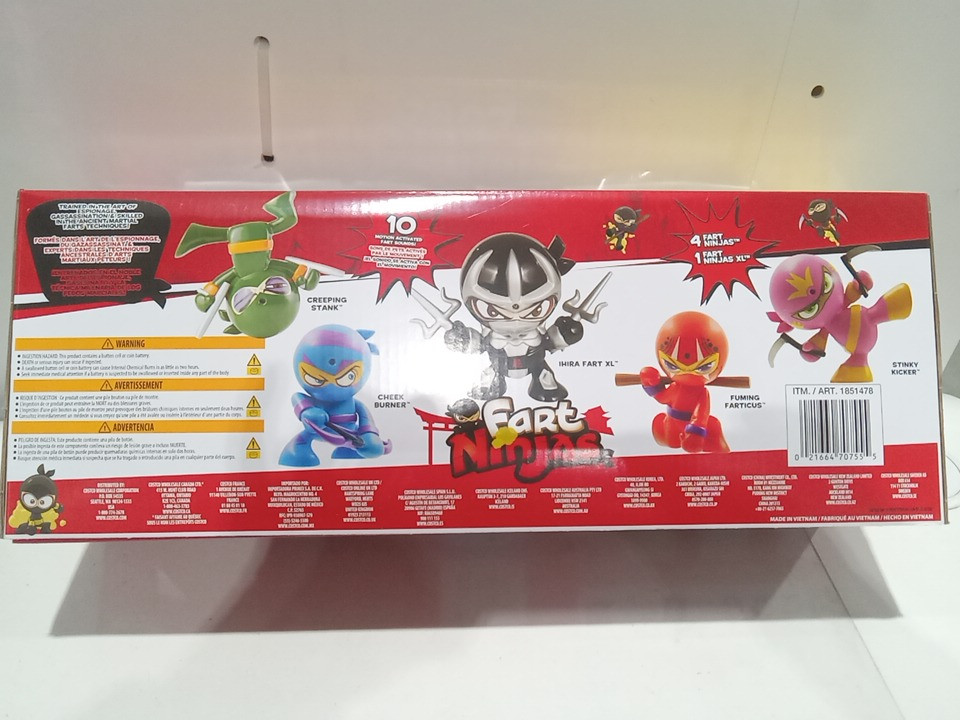 5PK FART NINJAS FARTY PACK WITH 10 MOTION ACTIVATED FART SOUNDS - 2 keychains and 3 figures - multicolor  (MODEL: 1851478) image 3