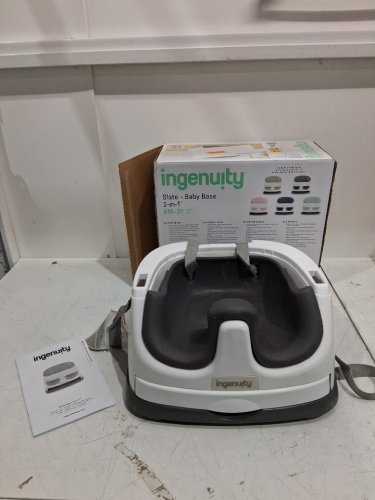 INGENUITY BABY BASE 2-IN-1 BOOSTER FEEDING & FLOOR SEAT - 50LBS CAP - WHITE/SLATE GREY (MODEL: 11576) image 2
