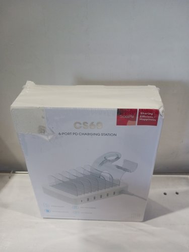 soopii 6-port usb fast charging station with cables included - 60w - white (model: cs60) image 2