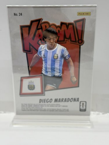 DIEGO MARADONA ARGENTINA - JUMBO KABOOM 5"X7" PAINI DONRUSS FIFA 2026 CARD WITH STAND DISPLAY image 4