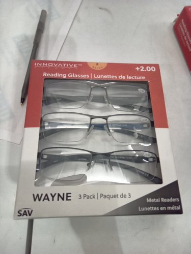 3pk innovative eyewear wayne metal reading glasses - +2.00 - black/blue (STYLE: 8856200) image 2