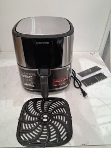 Chefman TurboFry Touch Air Fryer with Nonstick Dishwasher-Safe Parts- xl8QT - SILVER/Black (Model: RJ38-SQSS-8T-ca-am) image 4