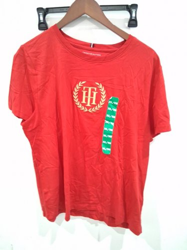 women's tommy hilfiger short sleeve shirt - extra large - red (style: 1969937) image 2