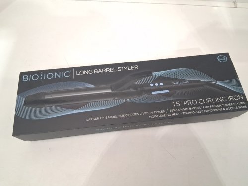 BIO IONIC LONG BARREL PRO CURLING IRON HAIR STYLER - 1.5" - BLACK (MODEL: Z-FGTST-CL-1.5) image 2
