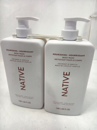 2Pk NATIVE nourishing body wash - 1l/each - coconut & vanilla image 2