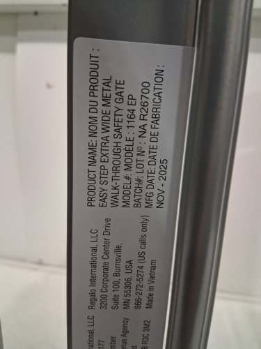 REGALO EASY STEP EXTRA WIDE METAL SAFETY GATE - 30" X 29" - 49" - PLATINUM (MODEL: 1164 EP DS) image 3