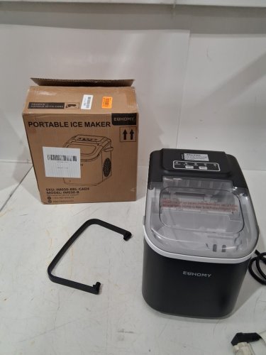 EUHOMY Countertop Ice Maker Machine with Handle, Basket and Scoop - MAKES 26LBS Per Day - BLACK (MODEL: IM030-Bbl-CAEH) image 2