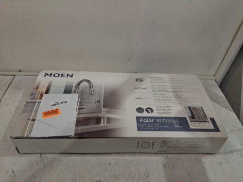 Moen Adler One-Handle High Arc Pulldown Kitchen Faucet with Power Clean and optional deck plate - Spot Resist Stainless (MODEL: 87233SRS) image 3