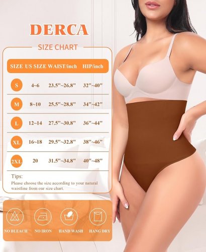WOMEN'S RISEHOLY TUMMY Control Seamless Thong Shapewear - LARGE - BROWN (MODEL: WN0254-L) image 2