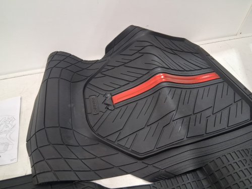 3PC CARPASS heavy duty DeepDish Rubber Floor Mats- universal- black/red (model: zsjd01) image 5