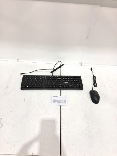2pc Amazonbasics USB Wired Computer Keyboard and Wired Mouse Combo - Black (model : K69M29U01) image 3