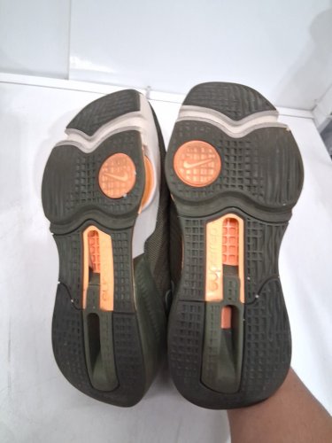 mens nike air zoom running/training sneakers - 8 - green/orange/white image 3
