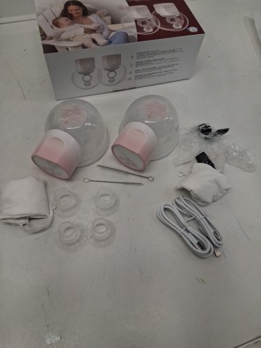 MOMCOZY DOUBLE WEARABLE HANDS FREE BREAST PUMPS - WHITE/PINK (MODEL: S12 PRO-V) image 2
