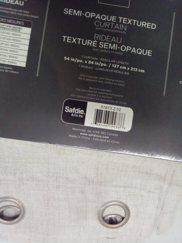 Woven Linen Look Curtain Panel- 54'' x 84'' -Natural (MODEL:51873.Z.02) image 3