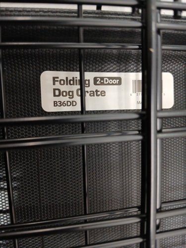 NEW WORLD PRODUCTS DOUBLE DOOR FOLDING METAL DOG CRATE - INCLUDES LEAK-PROOF PLASTIC TRAY - 36"L x 23"W x 25"H - BLACK (MODEL: B36DD) image 5