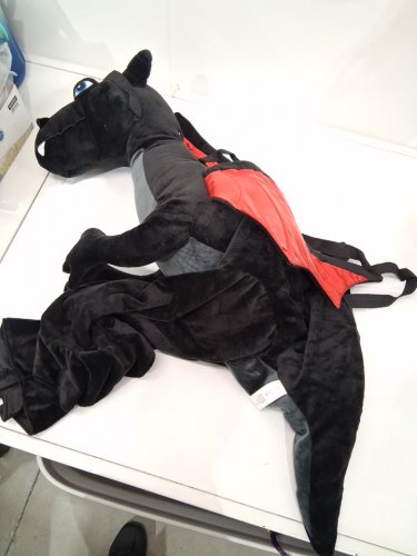 KID'S BRIGHT TIME TOYS DRAGON COSTUME - ONE SIZE - BLACK AND RED image 2