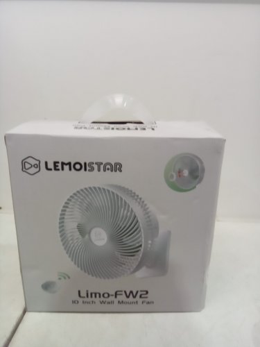 LEMOISTAR Small Wall Mounted Fan with Remote Control - 8" - grey image 2