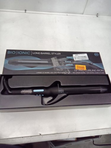 BIO IONIC LONG BARREL PRO CURLING IRON HAIR STYLER - 1.5" - BLACK (MODEL: Z-FGTST-CL-1.5) image 2