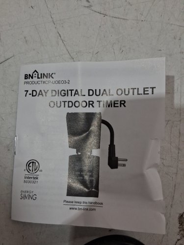 BN-LINK 7-Day Outdoor Heavy Duty Digital Programmable Timer with 2 Grounded Electrical Outlets - Waterproof, 15A, 1/2HP, ETL Listed - black (model: bn-uoe03-2) image 2